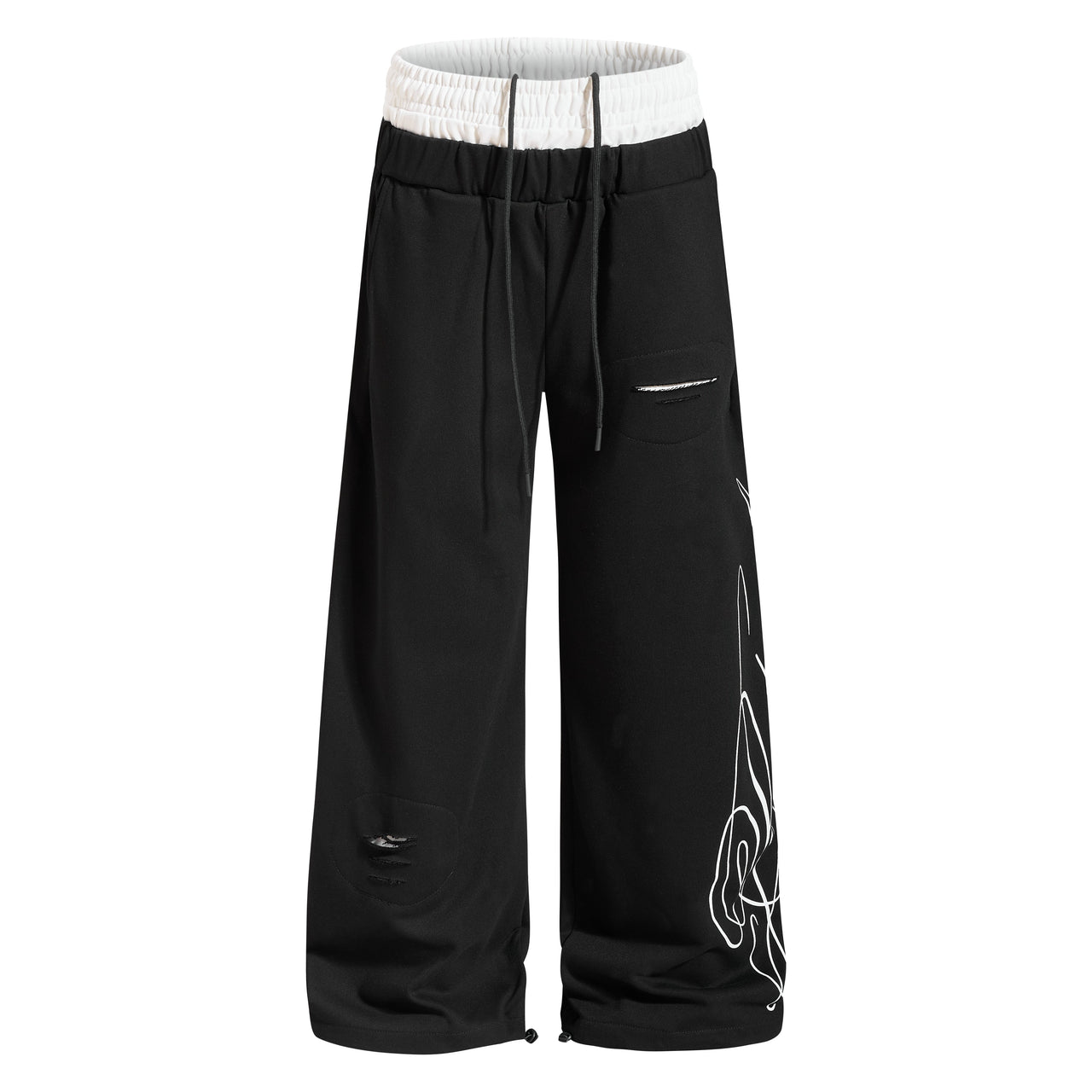 Omirad “Distressed Panel Wide-Leg Sweatpants”