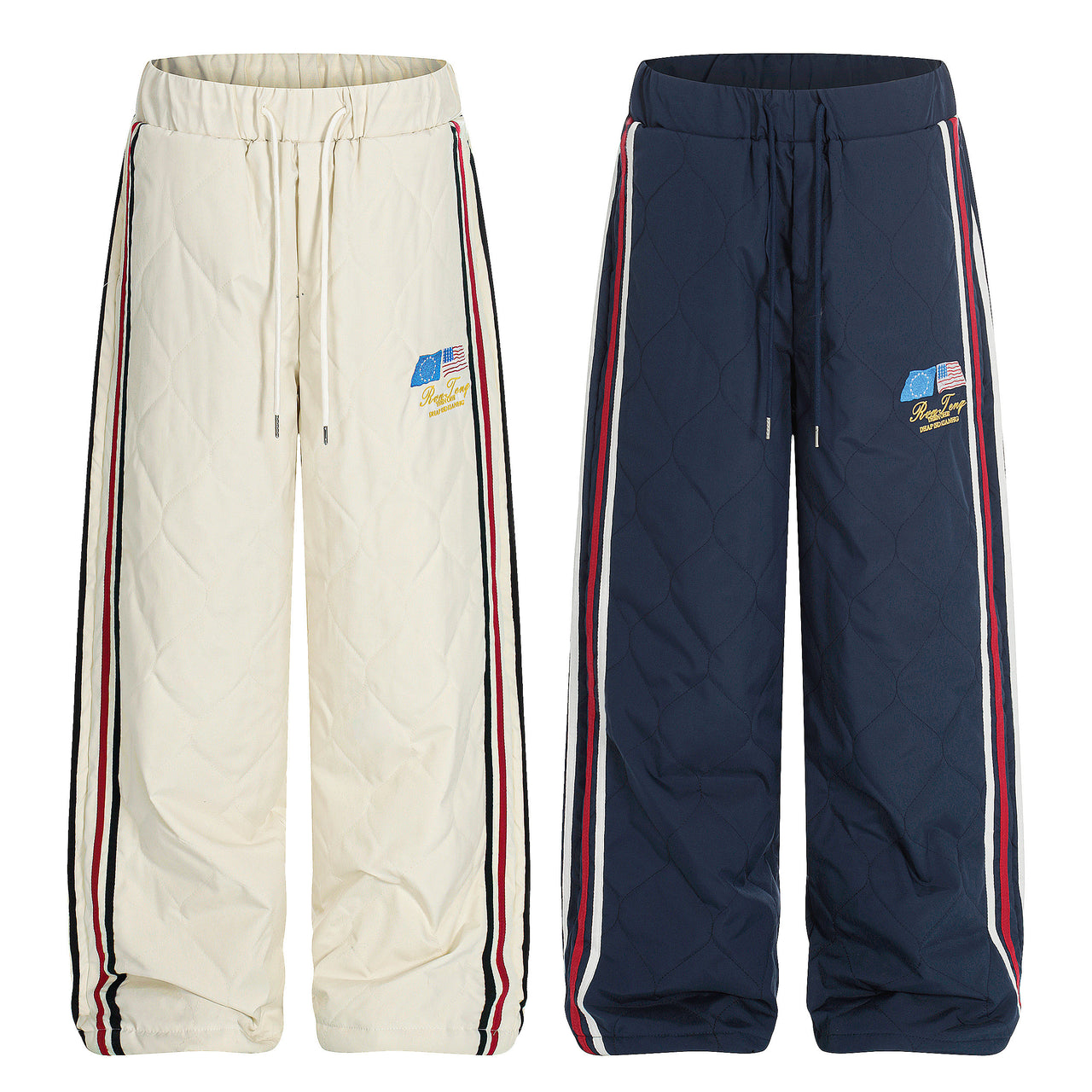 Omirad Quilted Track Wide-Leg Pants