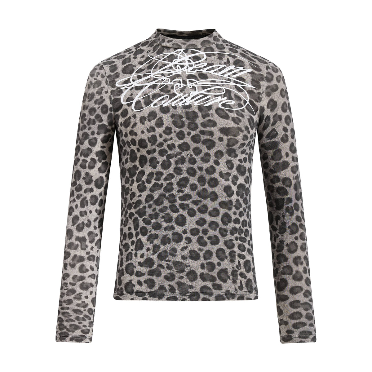 Omirad Leopard Script Graphic Long Sleeve Tee