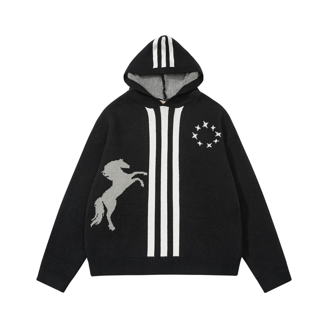 Streetwear Vintage Color-Block Hoodie Sweater