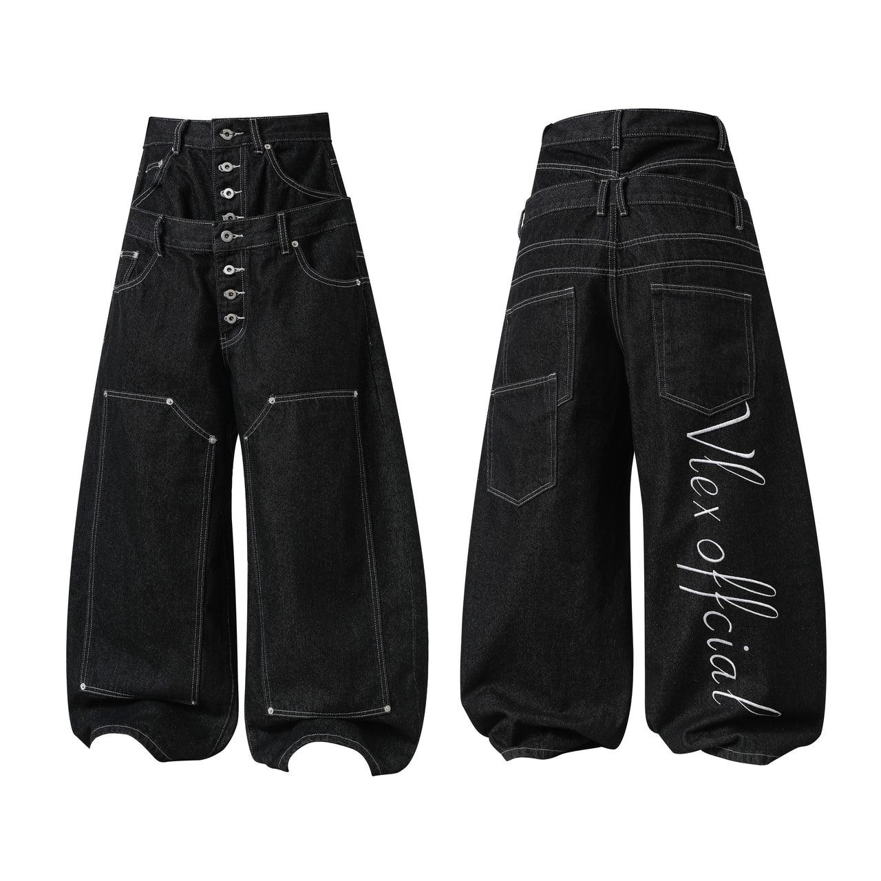 Omirad Double-Waist Utility Denim Pants