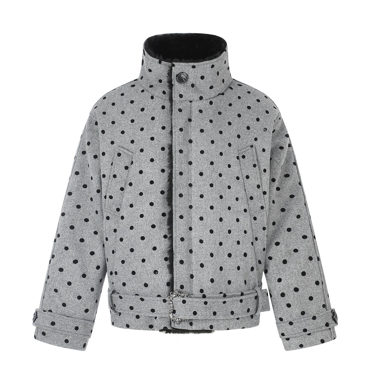 Omirad Polka Dot High Collar Jacket