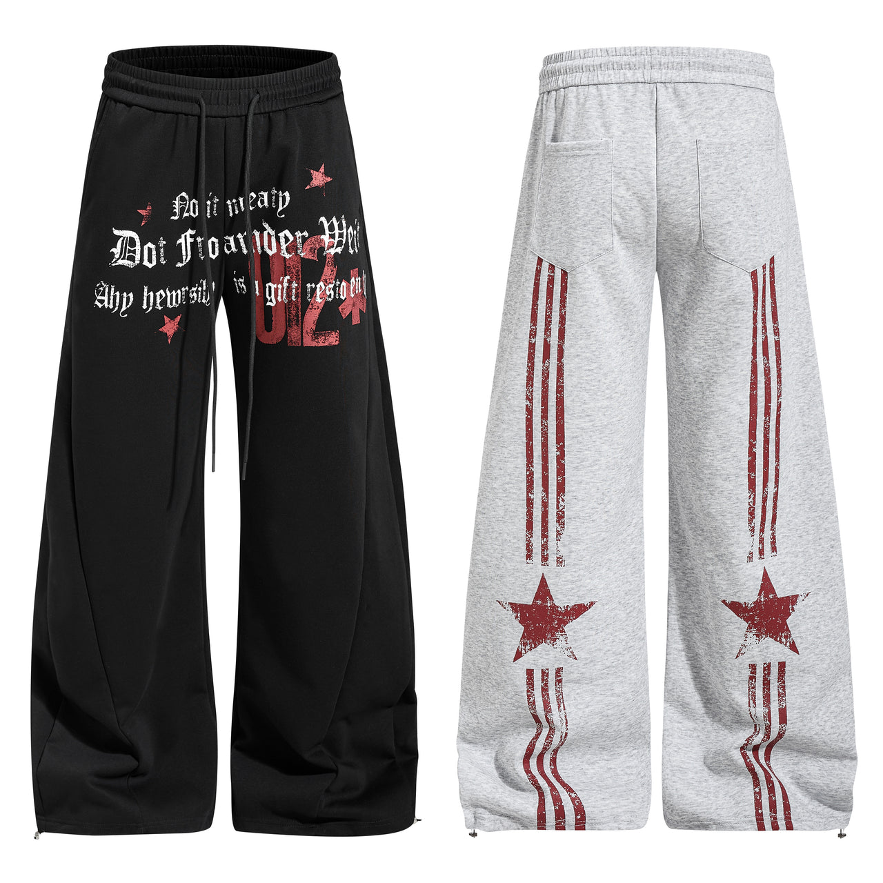 Omirad Vintage Star Wide-Leg Sweatpants