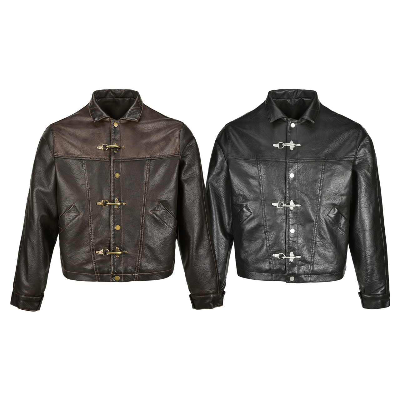 Omirad Vintage Toggle PU Jacket