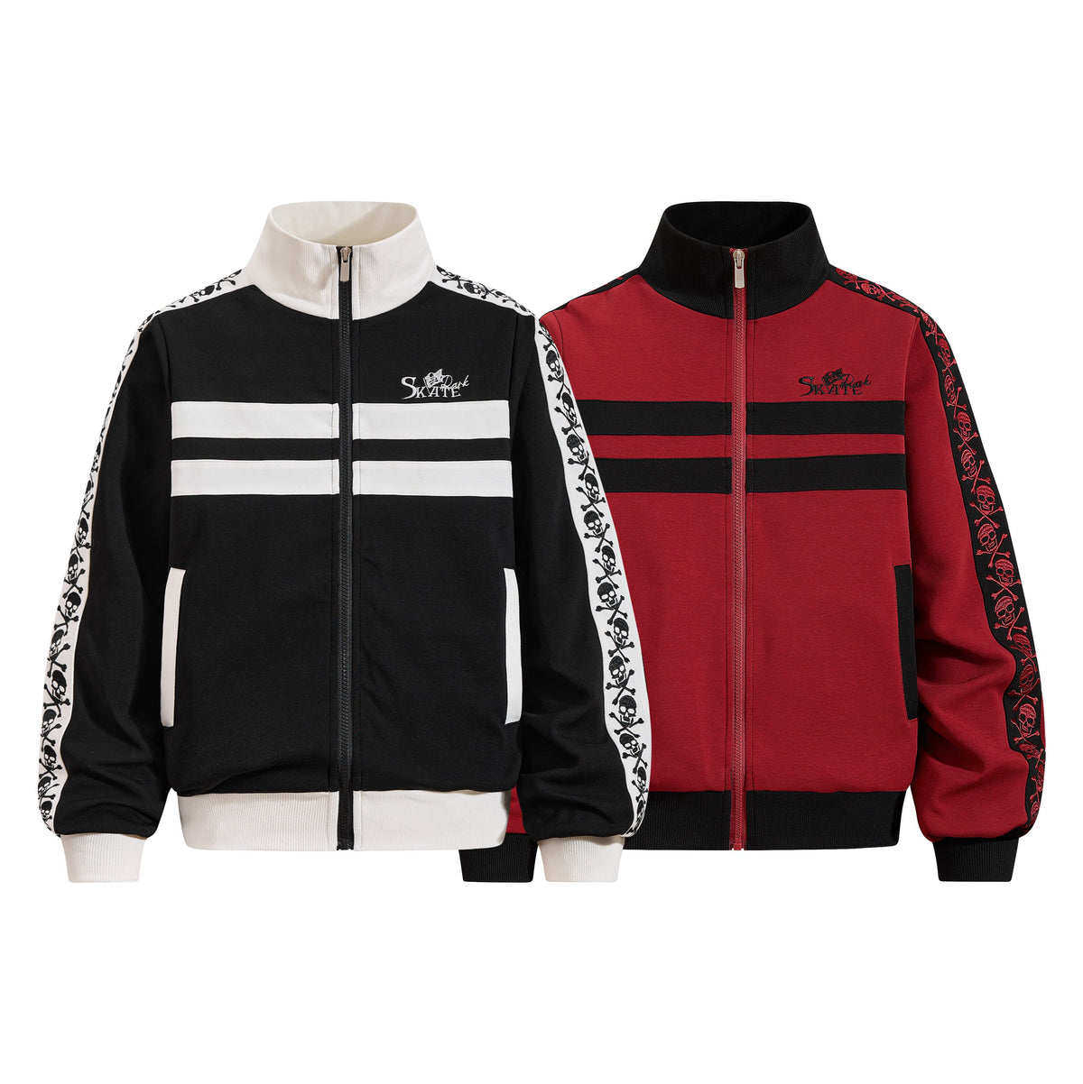 Omirad Skull Tape Stripe Zip-Up Track Jacket