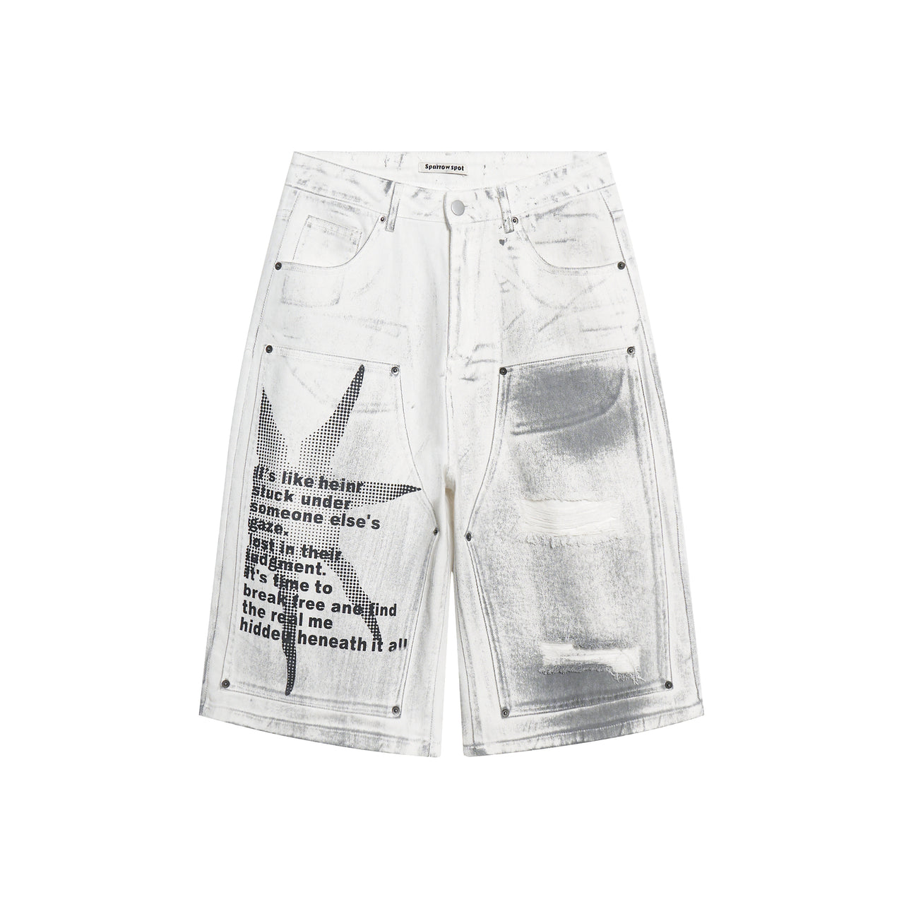 American Vintage Dirty Dyed Distressed Jorts