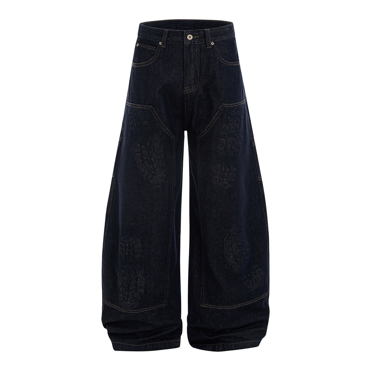 American High Street Raw Color Curved Blade Jeans