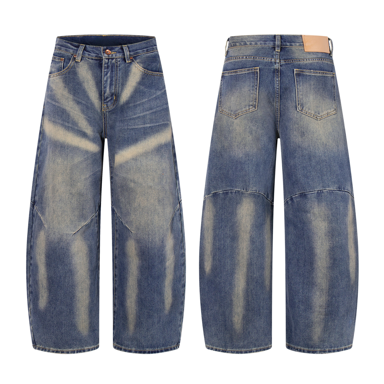 Omirad Sun-Fade Paneled Wide-Leg Jeans