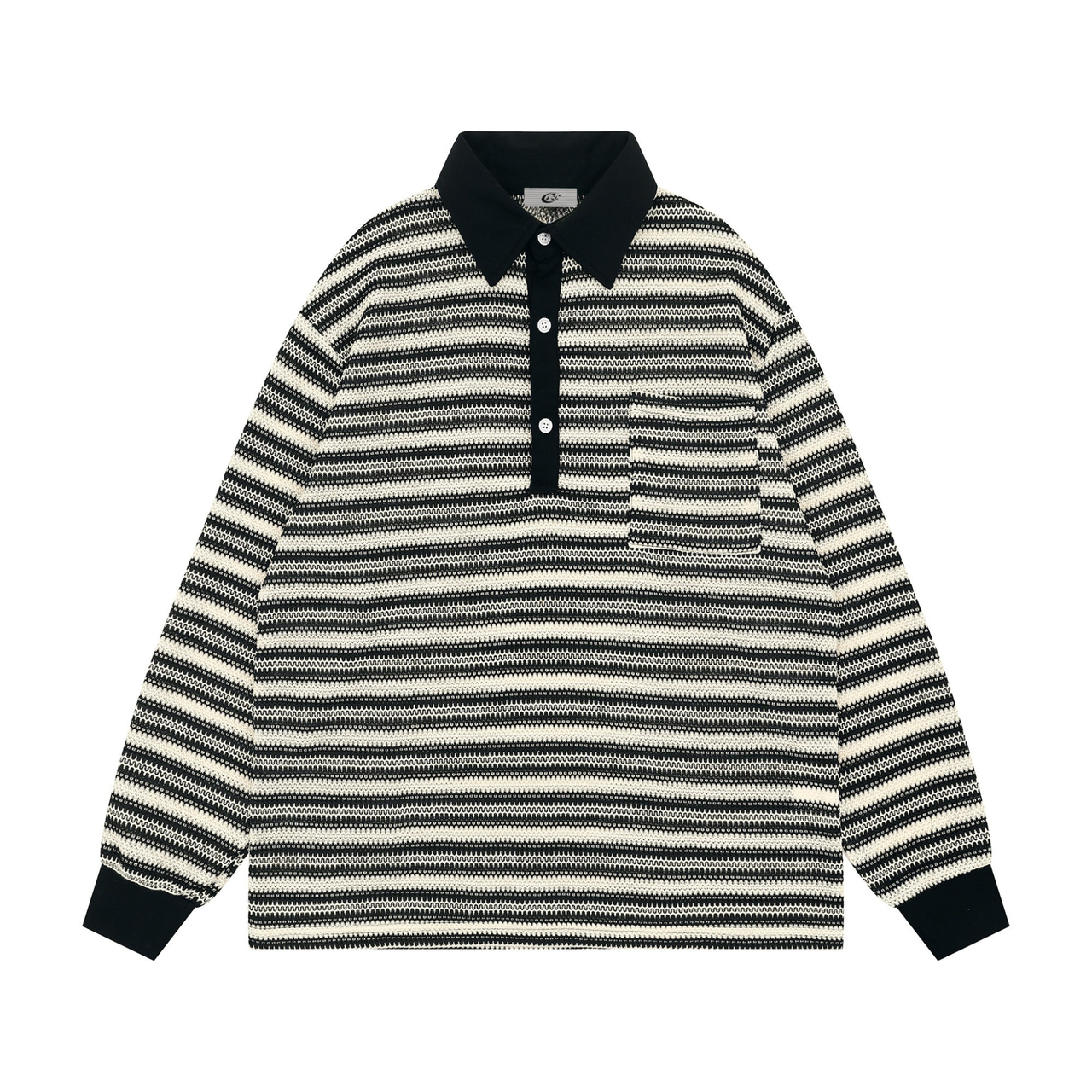 Omirad Striped Knit Long-Sleeve Polo