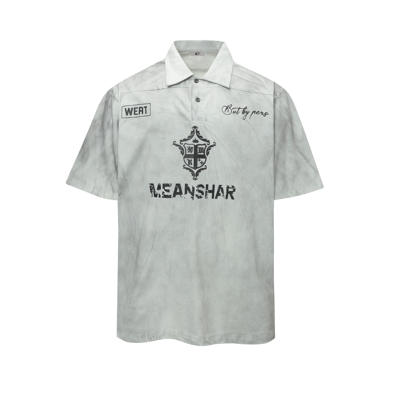 Omirad Washed Graphic Crest Polo Shirt