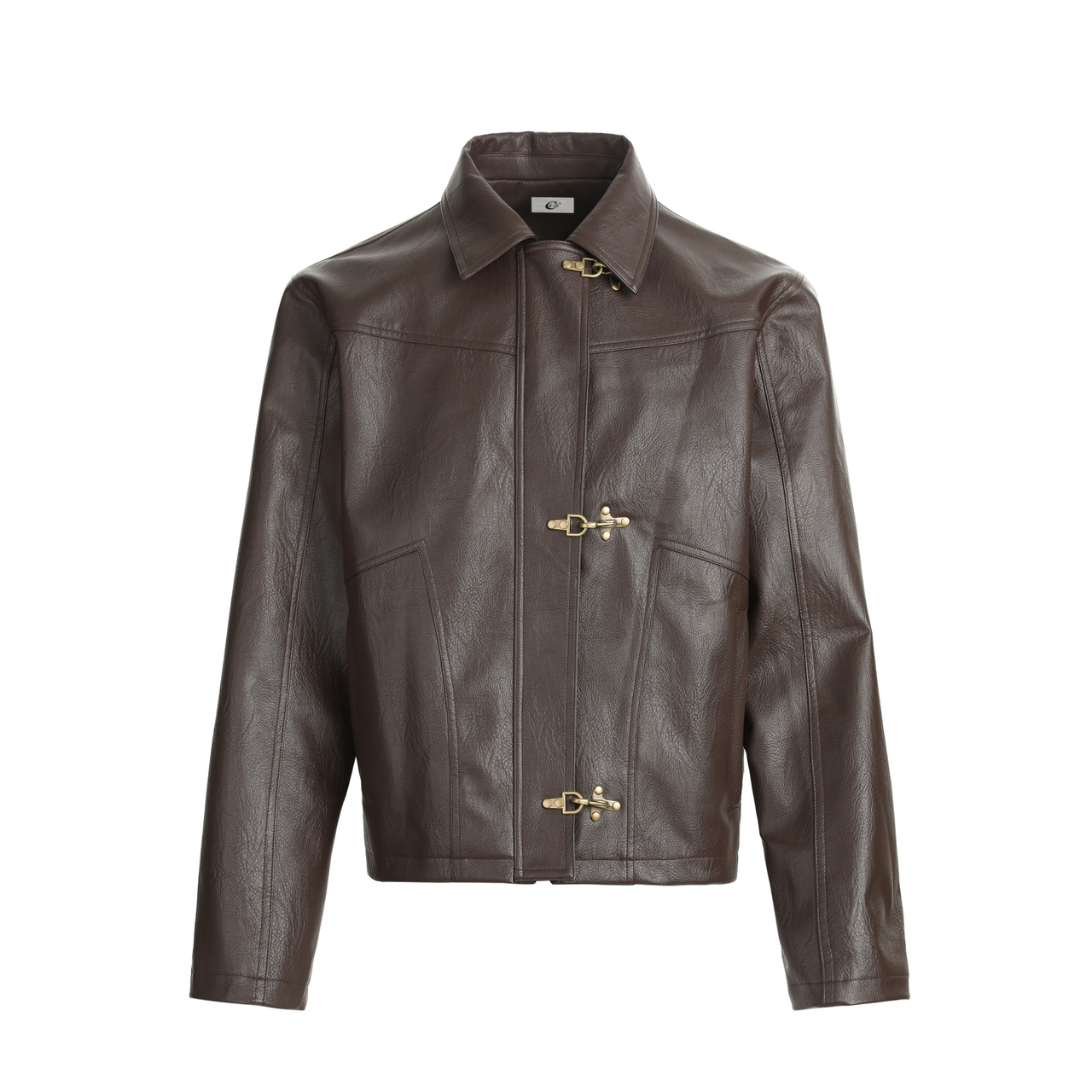 Omirad Buckle-Closure PU Leather Jacket