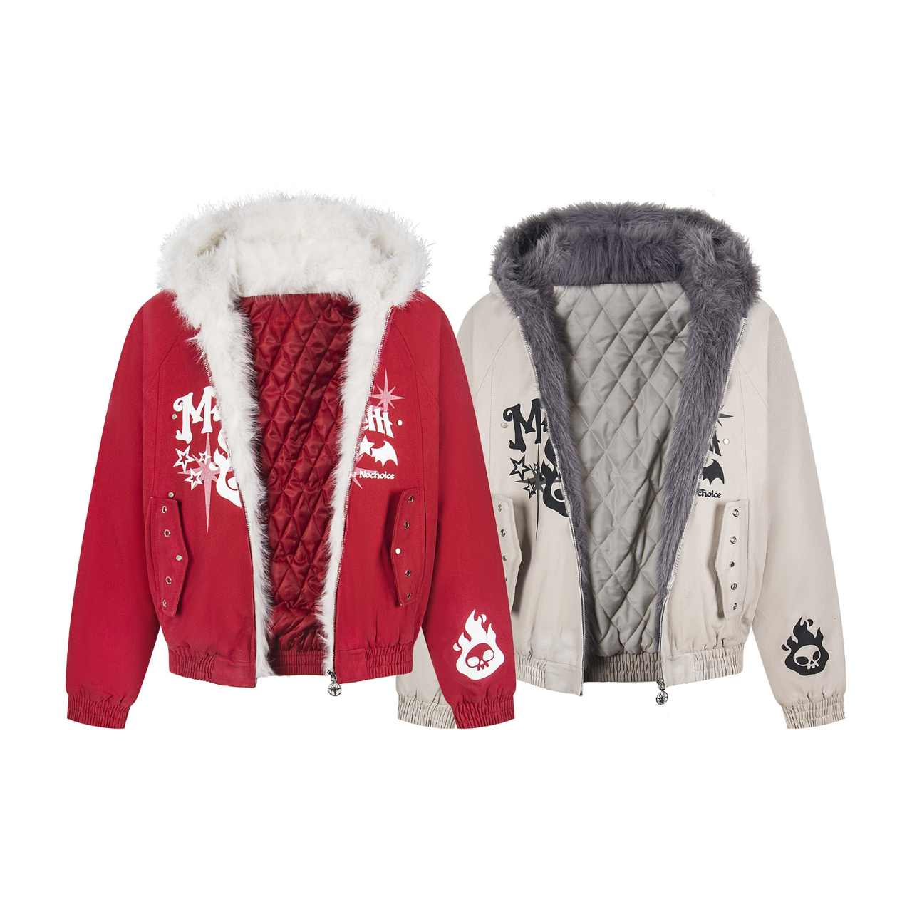 Omirad Faux Fur Collar Quilted Jacket