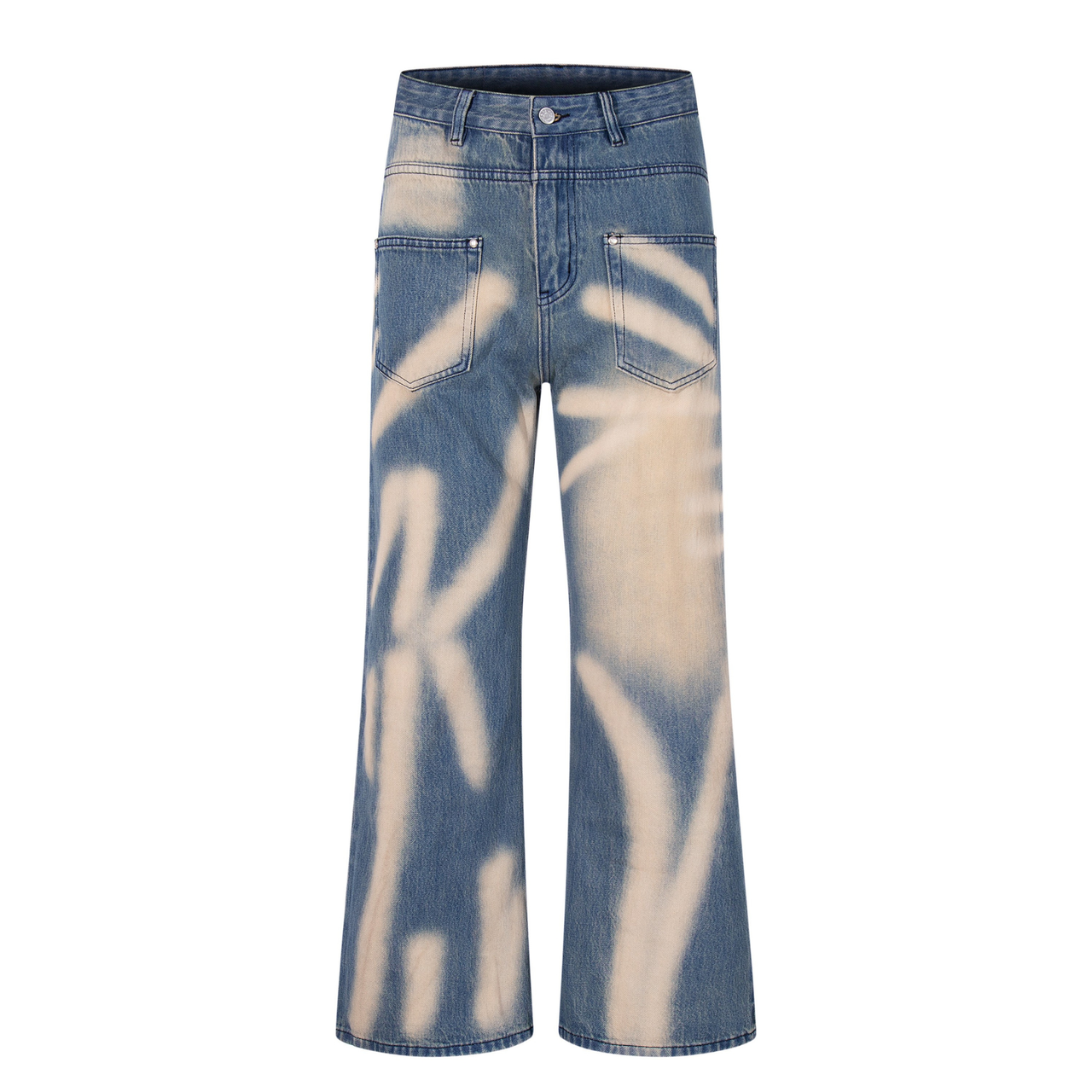 Omirad Spray-Fade Graffiti Wide-Leg Jeans