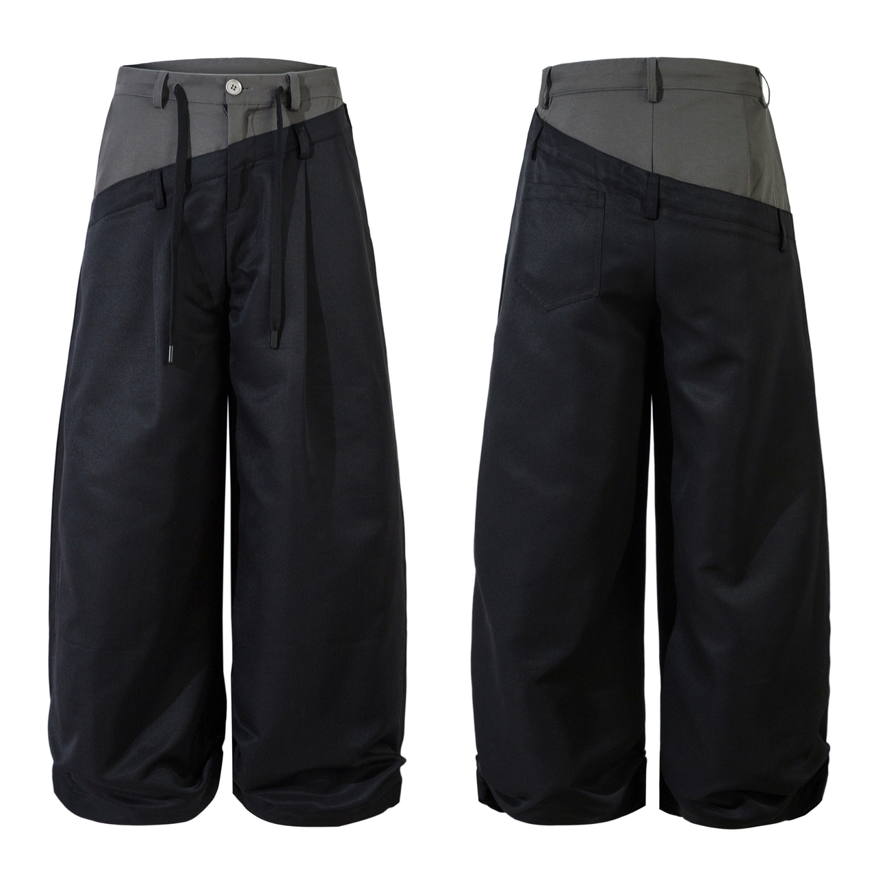 Omirad Two-Tone Panel Wide-Leg Pants