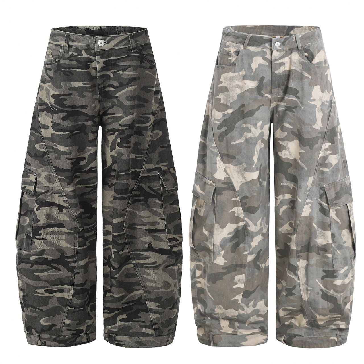 Omirad Camouflage Cargo Barrel Pants