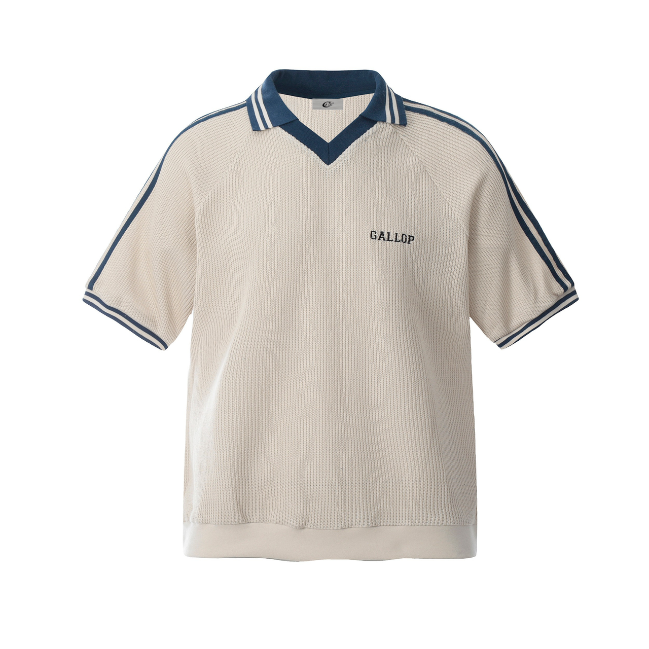 Omirad Retro Ribbed V-Neck Knit Tee