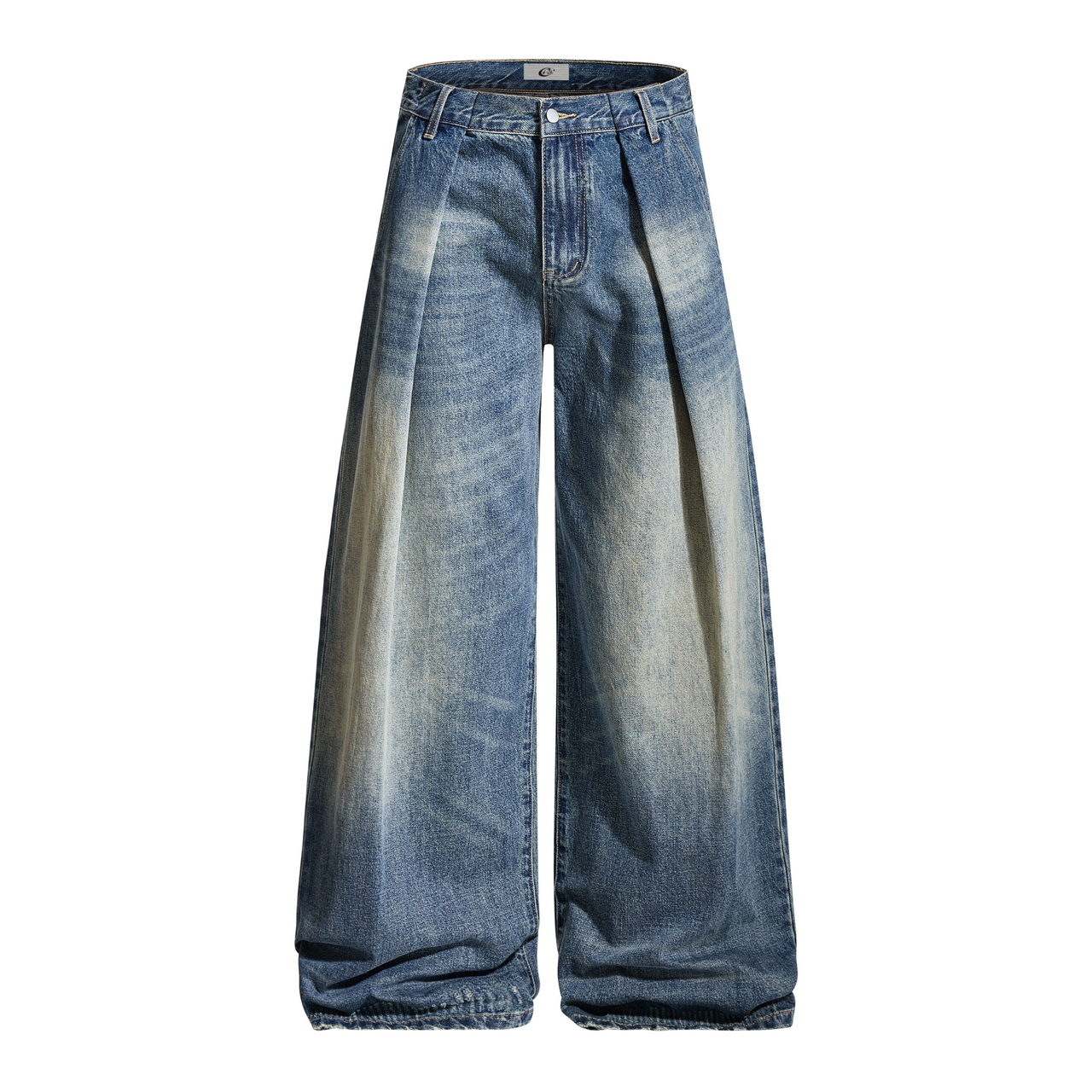 Omirad Pleated Vintage Wash Denim Pants