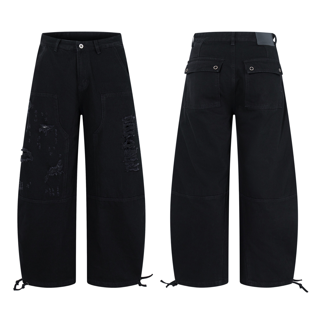Omirad Tactical Distressed Wide-Leg Pants