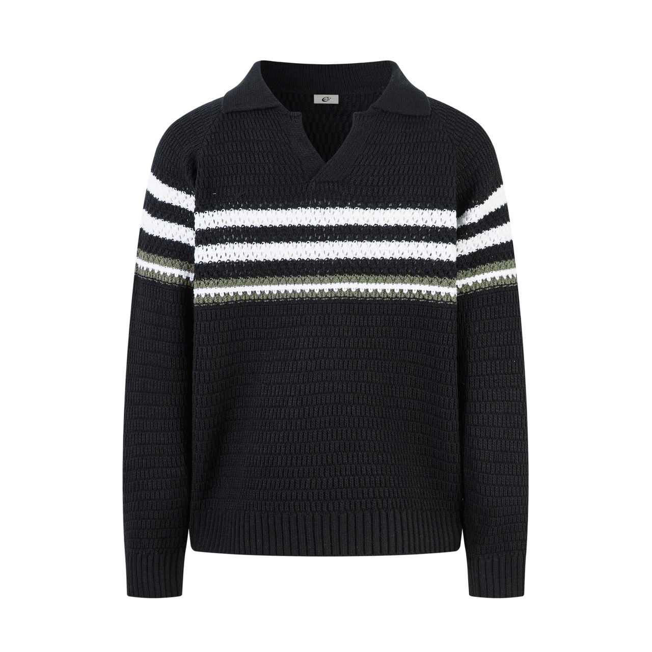 Omirad Striped Knit Polo Sweater