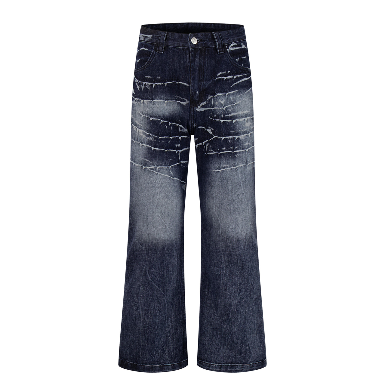 Omirad Cracked-Wash Wide-Leg Denim