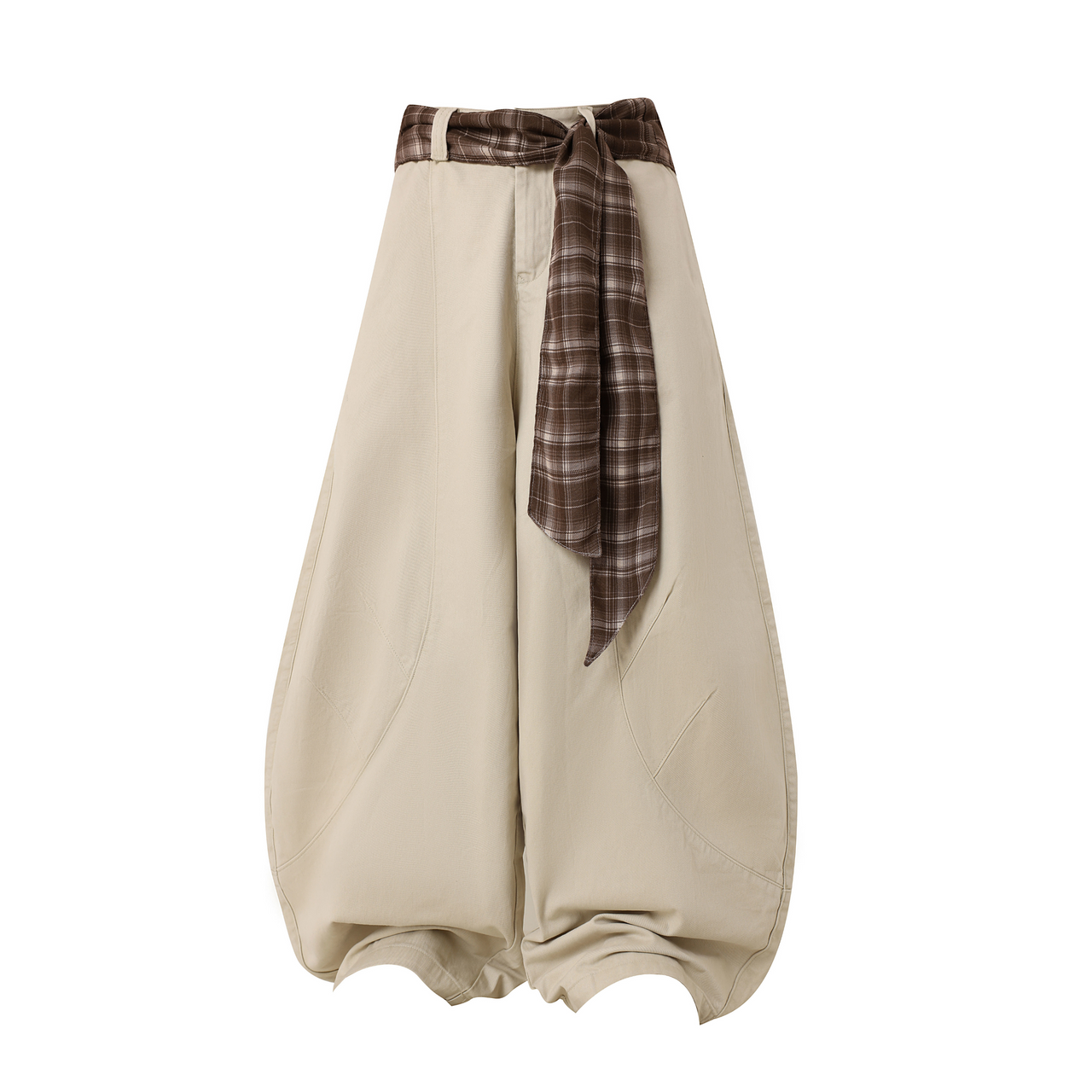 Urban Street Strap Curved-Cut Cargo Pants