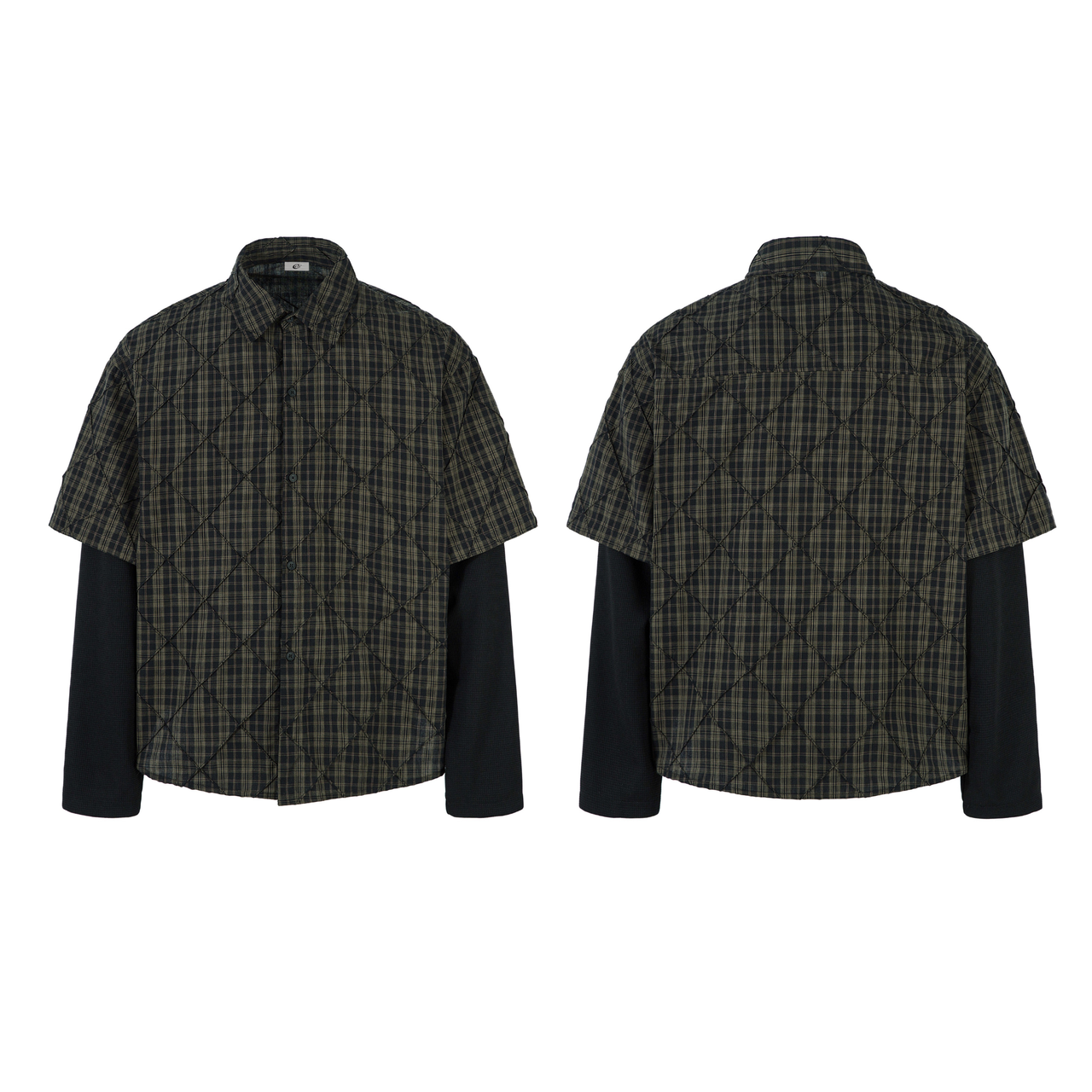 Omirad Layered Quilted Plaid Shirt
