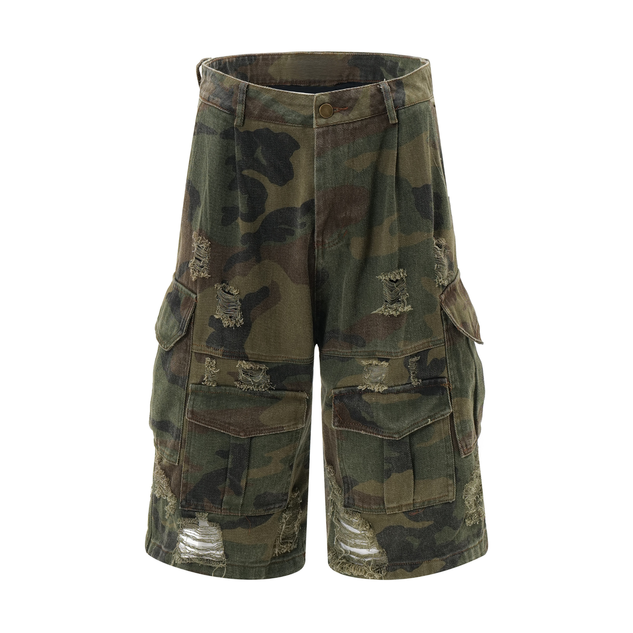 Omirad Distressed Camo Cargo Shorts