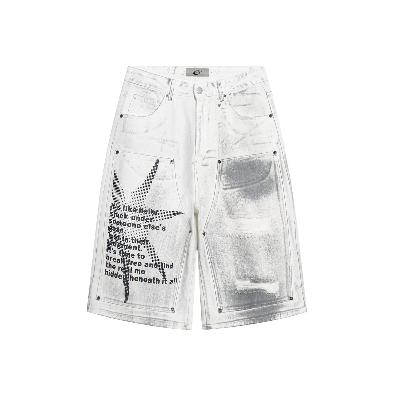Omirad Graffiti Script Denim Shorts
