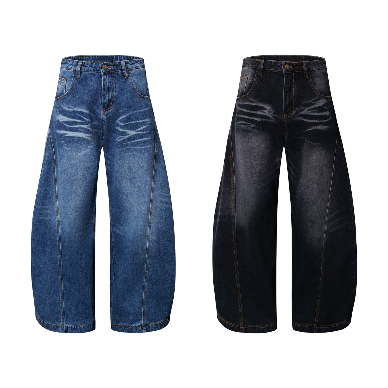 Omirad Curved Barrel Denim Pants