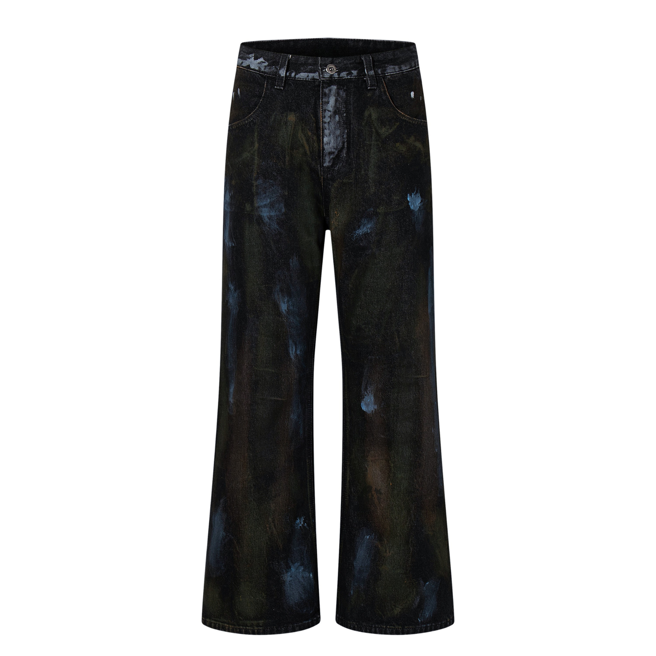 Omirad Hand-Painted Washed Wide-Leg Jeans