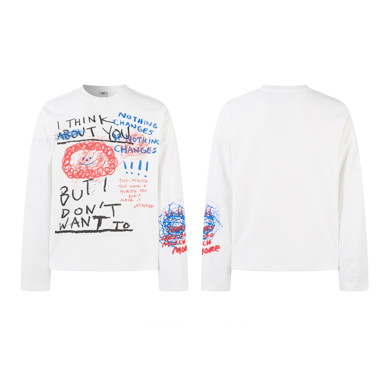 Omirad Hand-Drawn Scribble Graphic Long Sleeve Tee