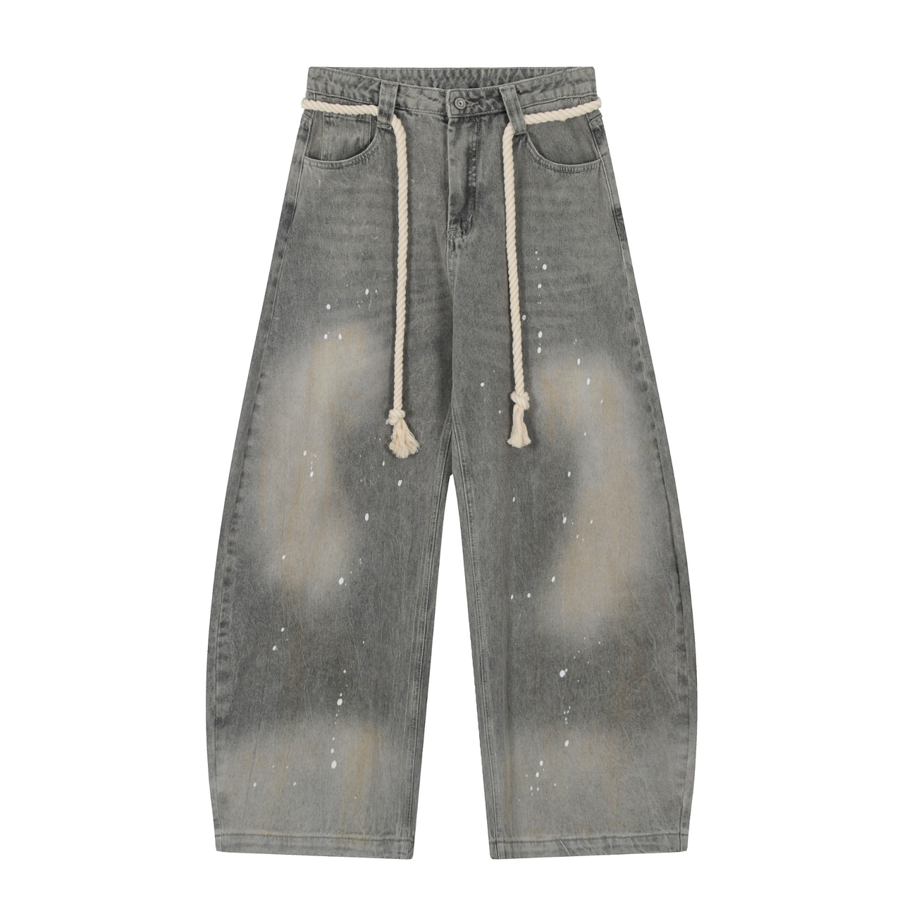 Omirad Rope-Waist Paint-Splatter Jeans