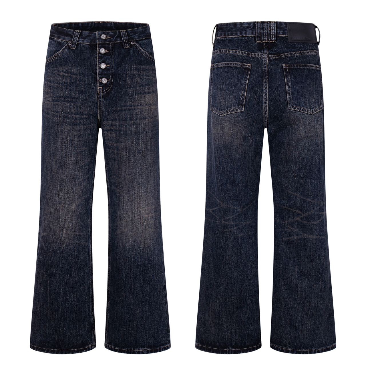 Omirad Vintage Button-Fly Wide-Leg Jeans