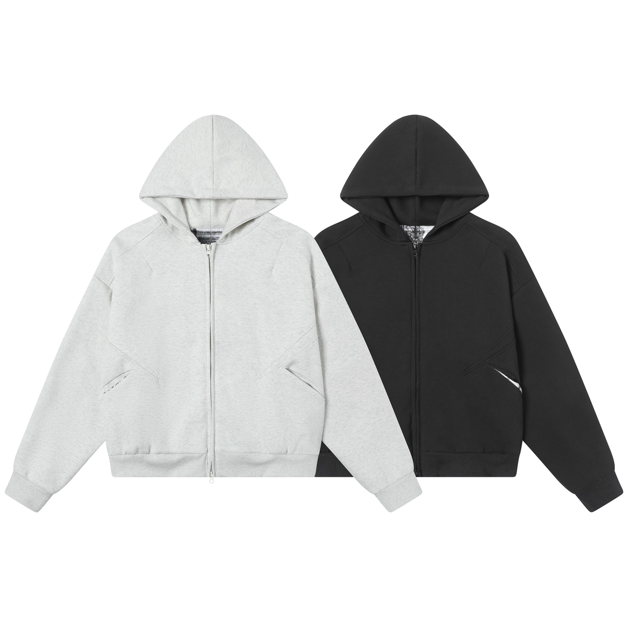 Omirad Structured Panel Zip-Up Hoodie