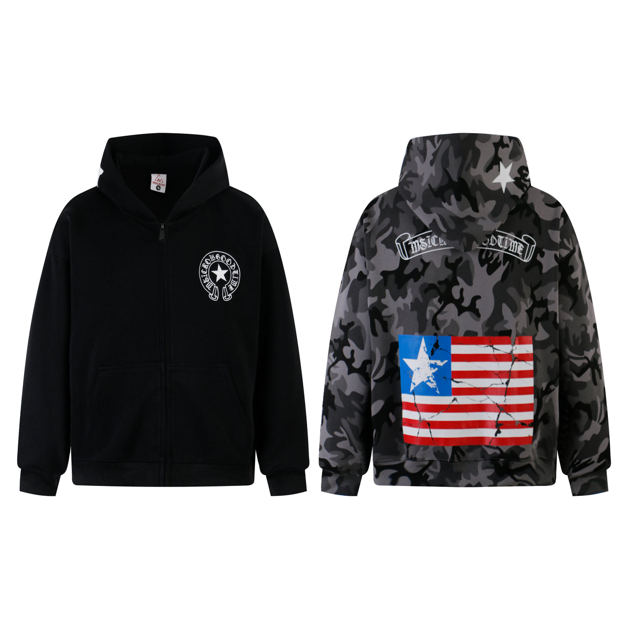 Streetwear Minimalist Zip-Up Hoodie