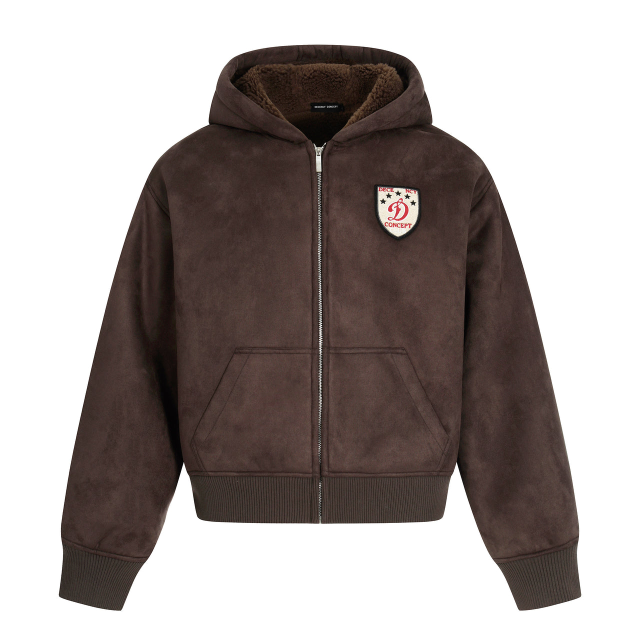 Vintage-Inspired Fleece Interior Zip-Up Hooded Jacket