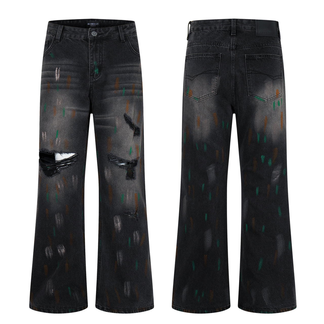 American Vintage Ink-Dyed Distressed Jeans