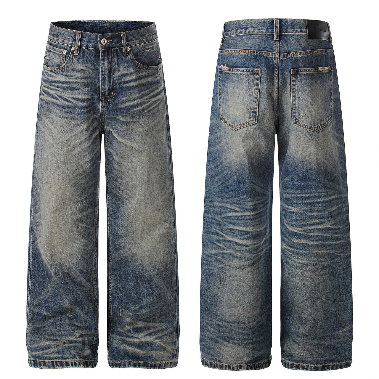 Omirad Vintage Wash Wide-Leg Jeans
