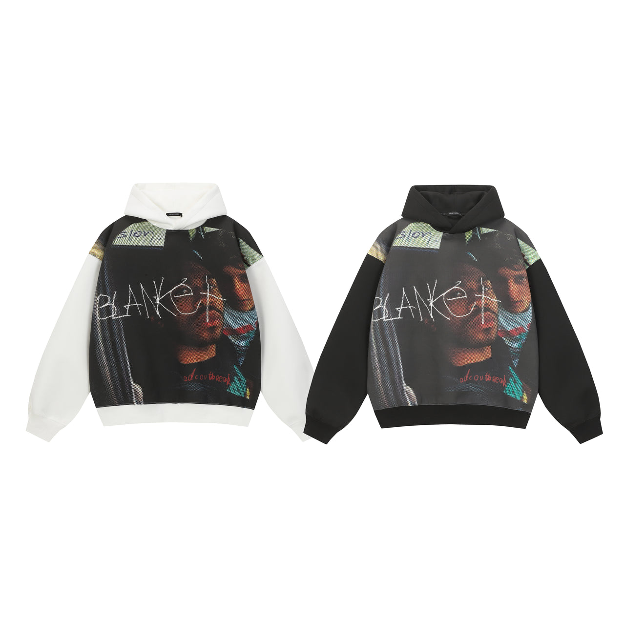 American High Street Portrait Print Hoodie