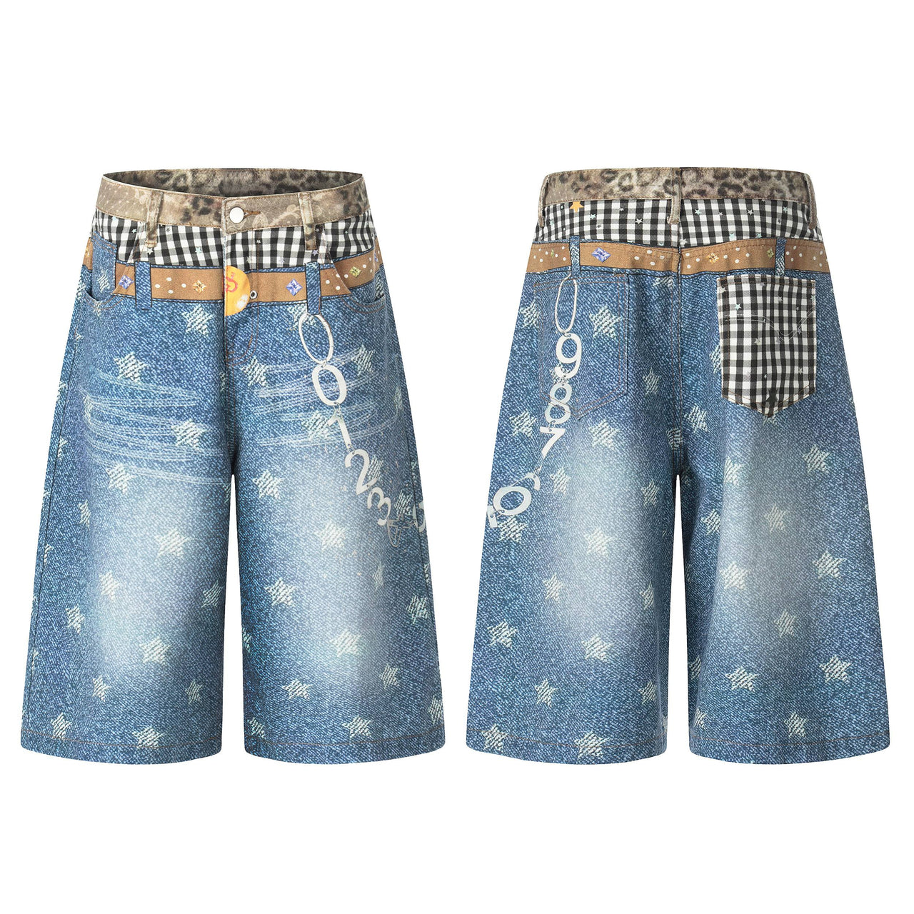 Omirad “Vintage Patchwork Denim Shorts”