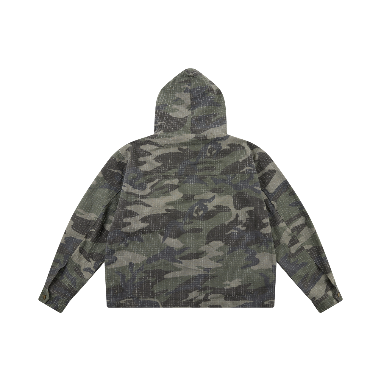 Layered Camouflage Hoodie Jacket