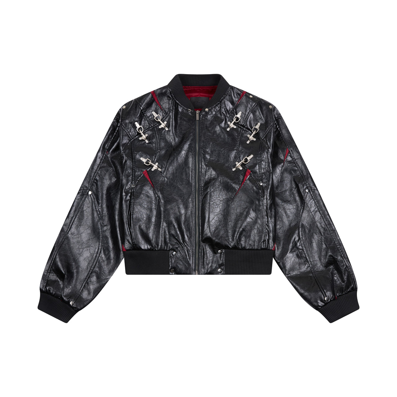 Omirad Hardware PU Bomber Jacket