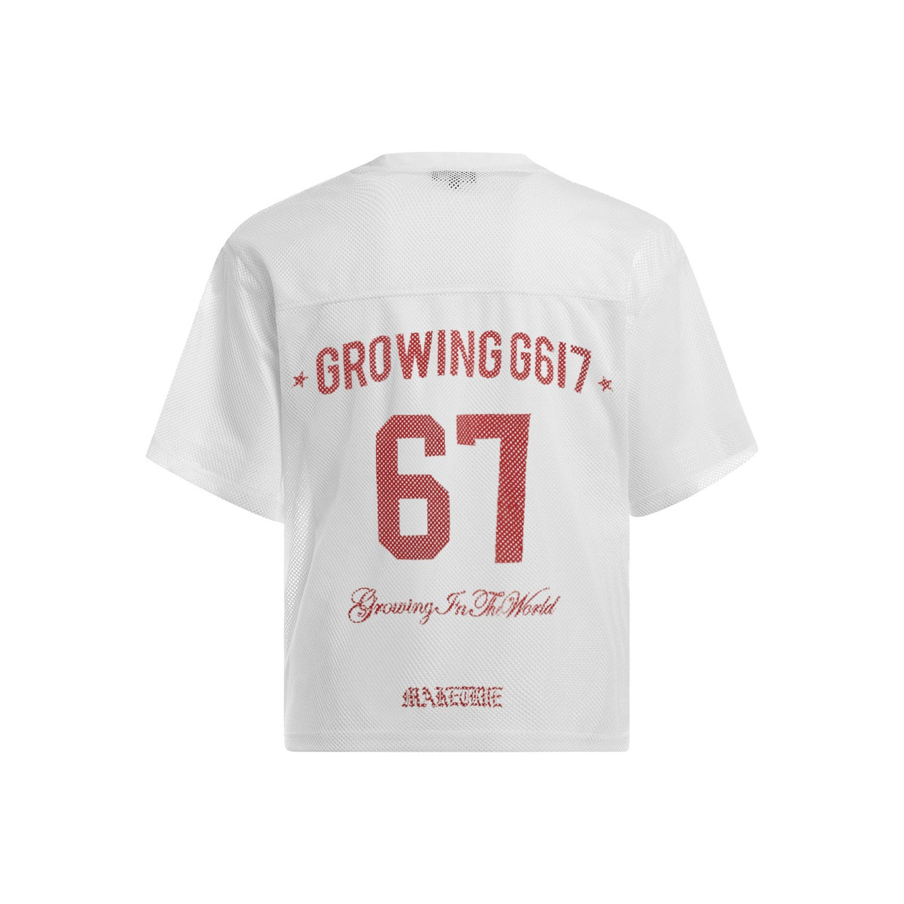 Mesh Hollow Number Print Tee