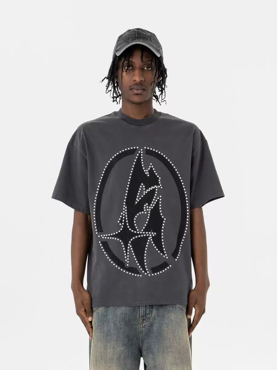 American Street Style Rhinestone Embellished Tee