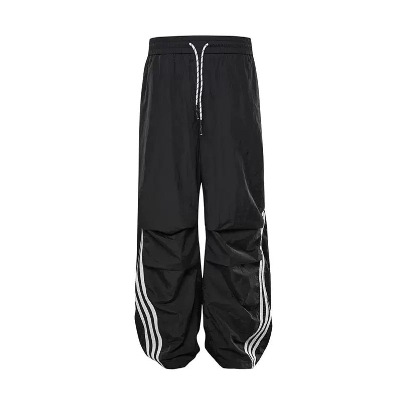 American Pleated Curved Blade Striped Casual Pants