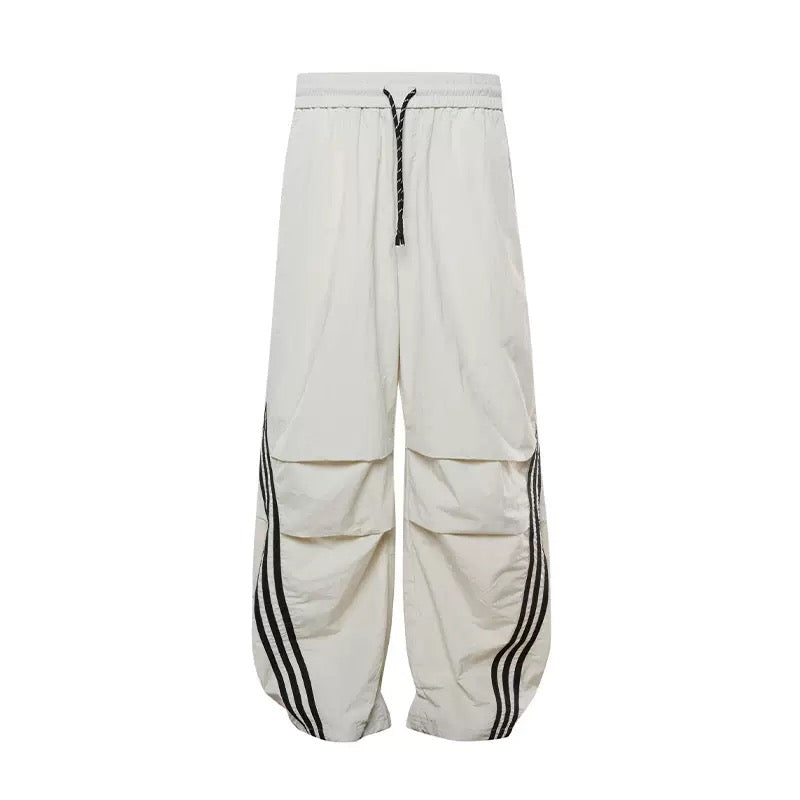 American Pleated Curved Blade Striped Casual Pants