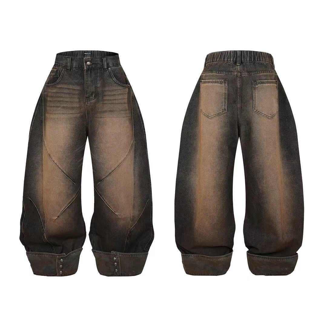 American High Street Patchwork Curved Blade Jeans