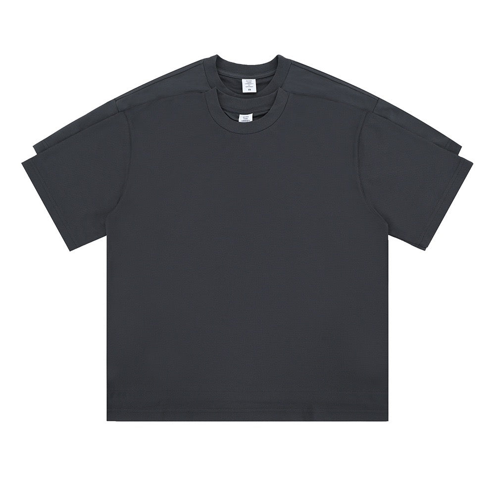 Streetwear Two-Piece Patchwork Graphic Tee
