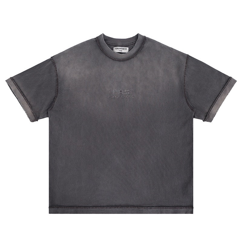 Streetwear Reverse Stitch Gradient Wash Tee