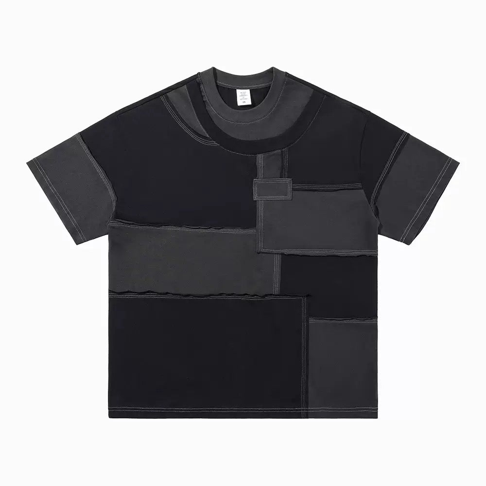 Street Style Deconstructed Patchwork Tee